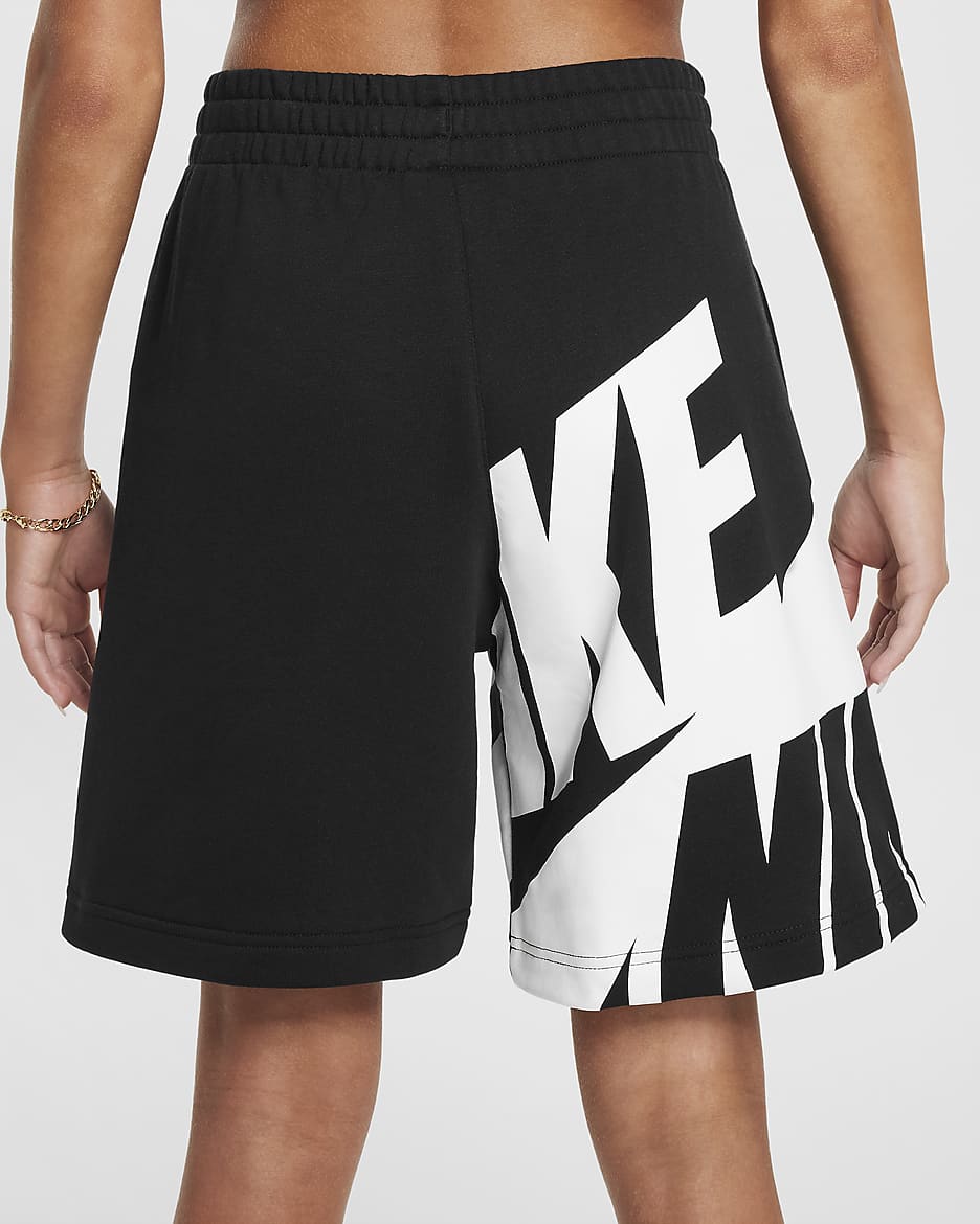 Nike Air Girls' French Terry Shorts - Black/White