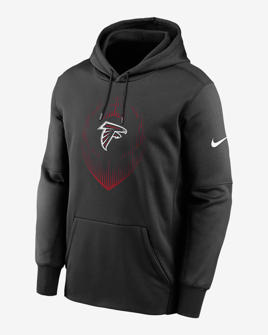 Atlanta Falcons Icon Men’s Nike Therma NFL Pullover Hoodie - Black