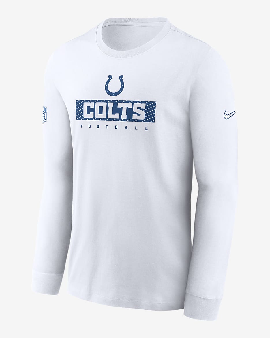 Indianapolis Colts Sideline Team Issue Men's Nike Dri-FIT NFL Long-Sleeve T-Shirt - White