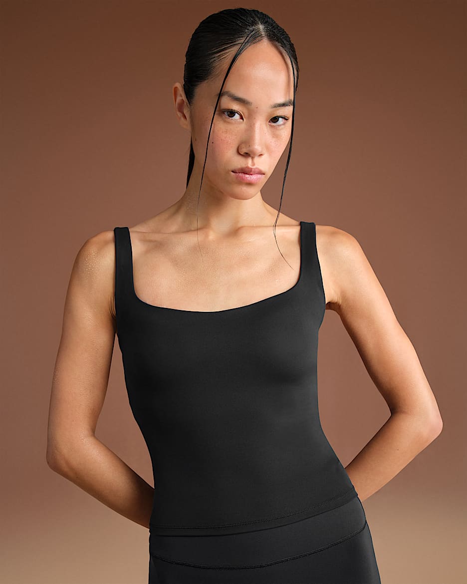 NikeSKIMS Matte Women's Square-Neck Tank - NSKM Obsidian