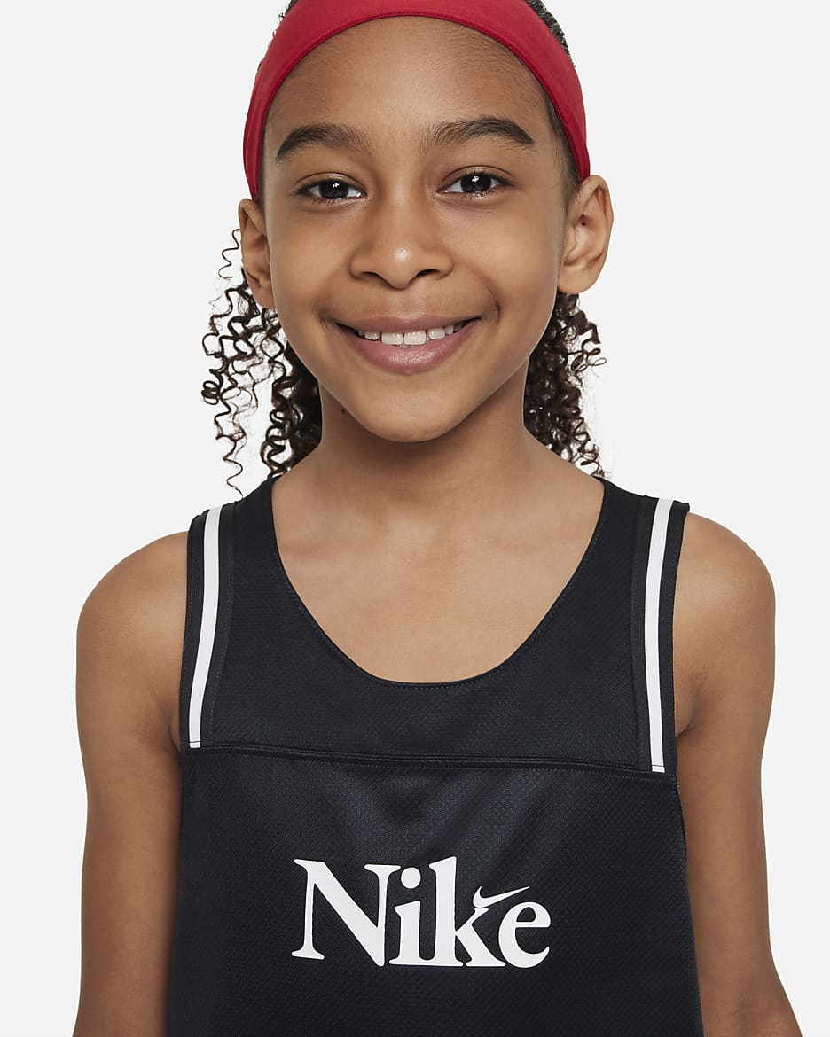 Nike Culture of Basketball Older Kids' Reversible Basketball Jersey - Black/Light Smoke Grey/White