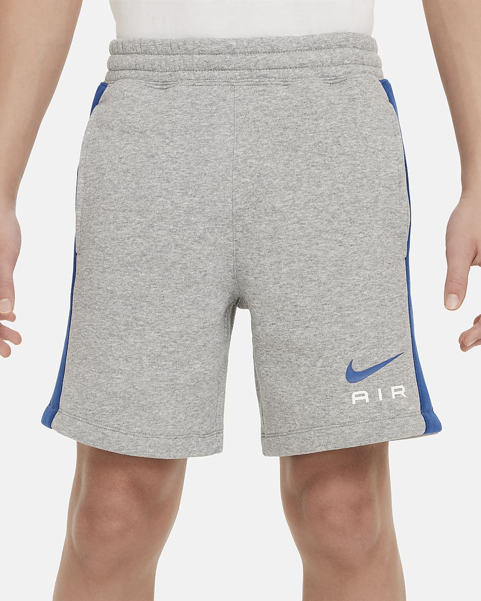 Nike Air fleeceshorts voor jongens - Dark Grey Heather/Court Blue