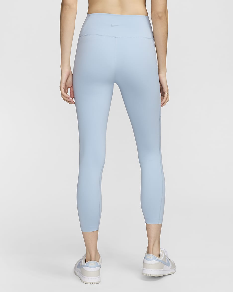 Nike One Women's High-Waisted 7/8 Leggings with Pockets - Light Armoury Blue/Black