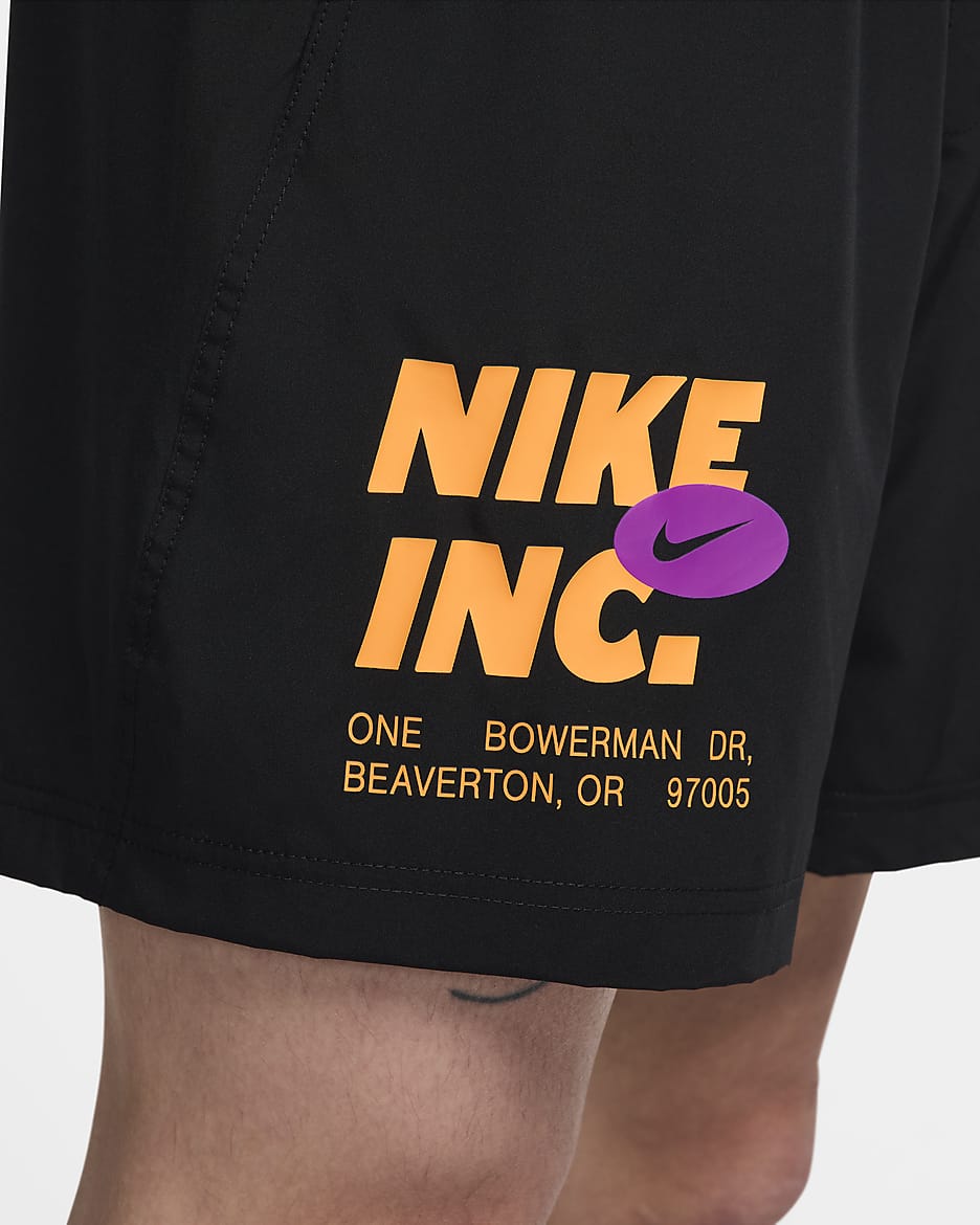 Nike Form Men's Dri-FIT 18cm (approx.) Unlined Fitness Shorts - Black/Sundial/Vivid Purple