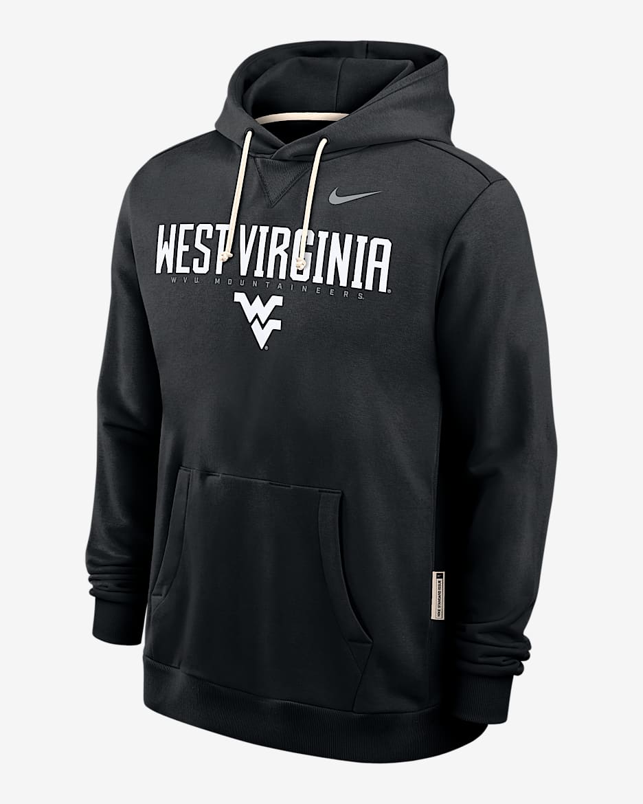 West Virginia Sideline Men's Nike Dri-FIT College Pullover Hoodie - Black