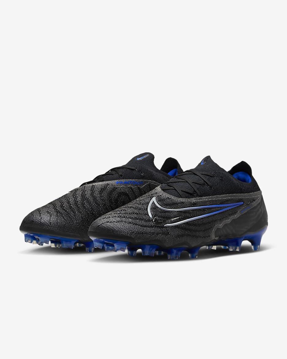 Nike Phantom GX Elite Firm-Ground Low-Top Soccer Cleat - Black/Hyper Royal/Chrome