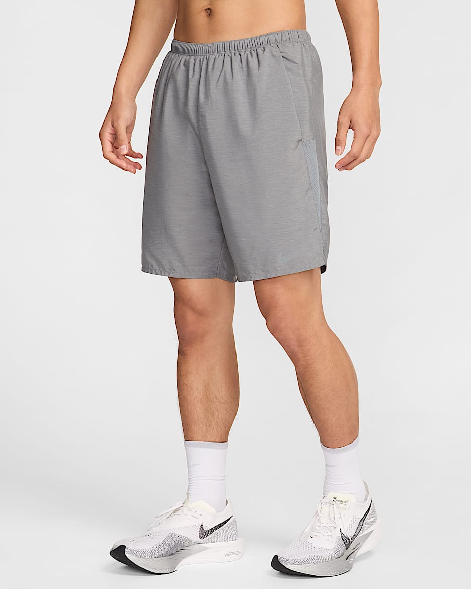 Nike Challenger Men's Brief-Lined Running Shorts - Smoke Grey/Heather