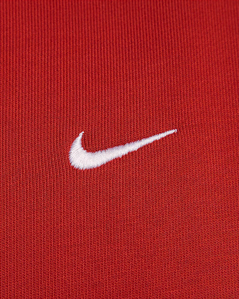 Nike Solo Swoosh fleecehettegenser til herre - Dragon Red/Hvit