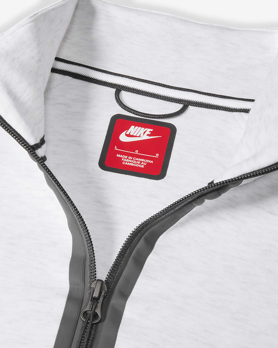 Nike Sportswear Tech Fleece Herren-Sweatshirt mit Halbreißverschluss - Birch Heather/Schwarz