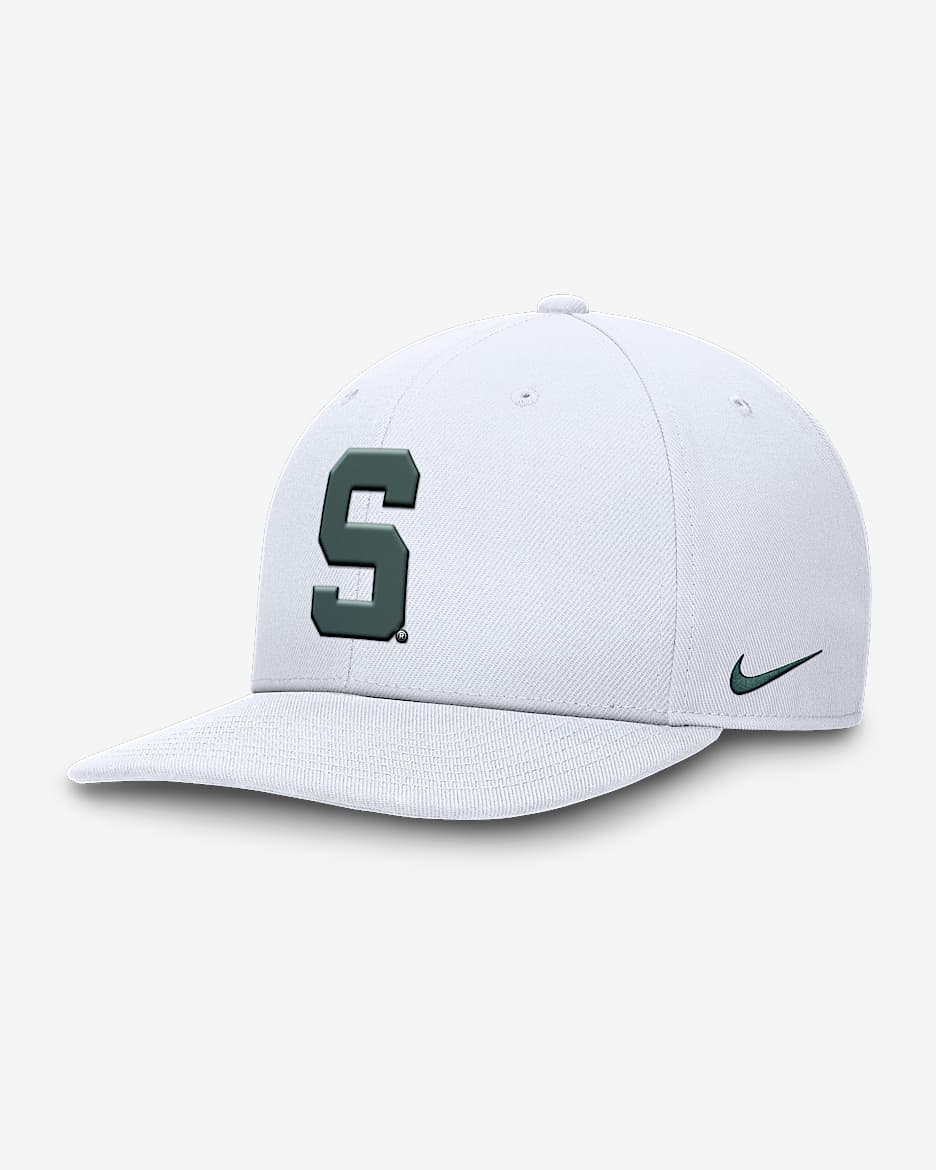 Michigan State Spartans Primetime Pro Men's Nike Dri-FIT College Adjustable Hat - White