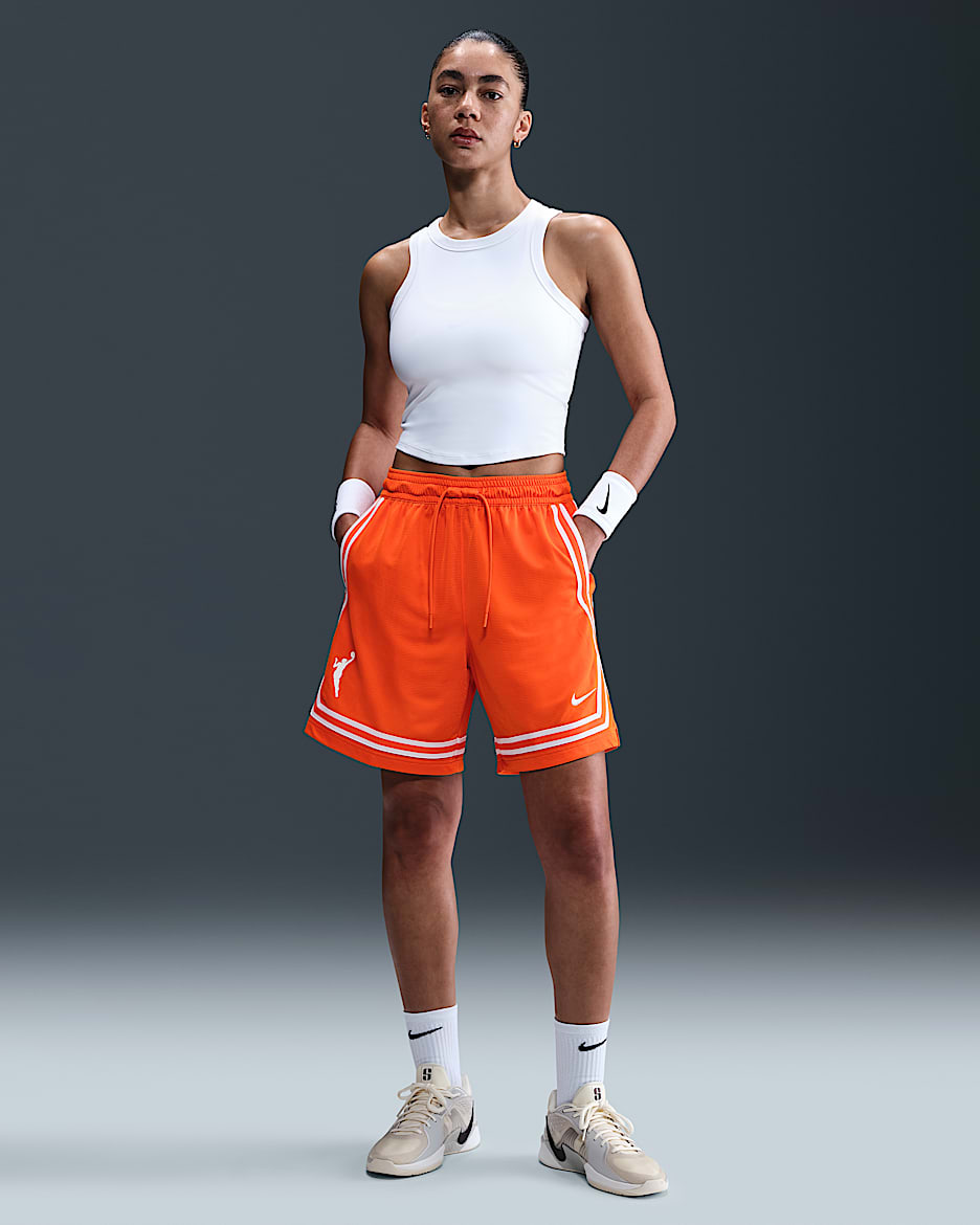 Team 13 Nike Dri-FIT WNBA-Shorts für Damen - Brilliant Orange/Weiß