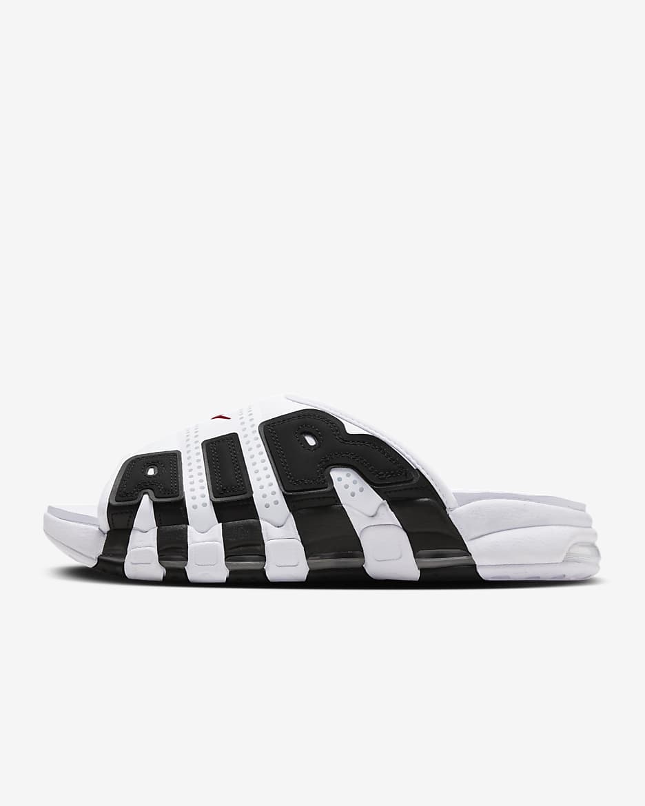 Nike Air More Uptempo Men's Slides - White/Black/Varsity Red