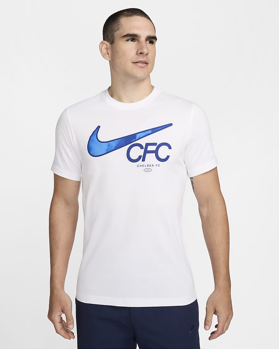 Chelsea FC Swoosh Men's Nike Soccer T-Shirt - White