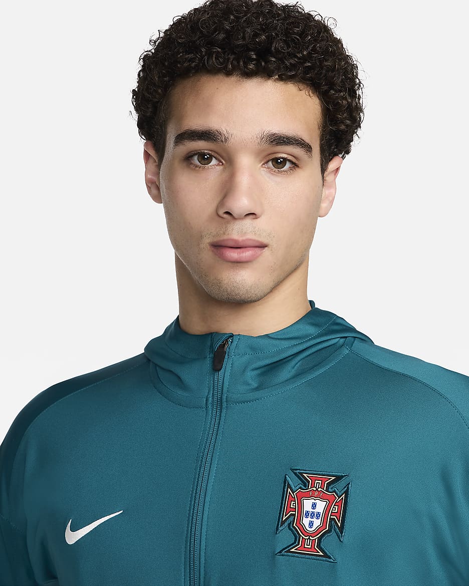 Portugal Strike Nike Dri-FIT strikket fotballtracksuit med hette til herre - Geode Teal/Kinetic Green/Geode Teal/Sail