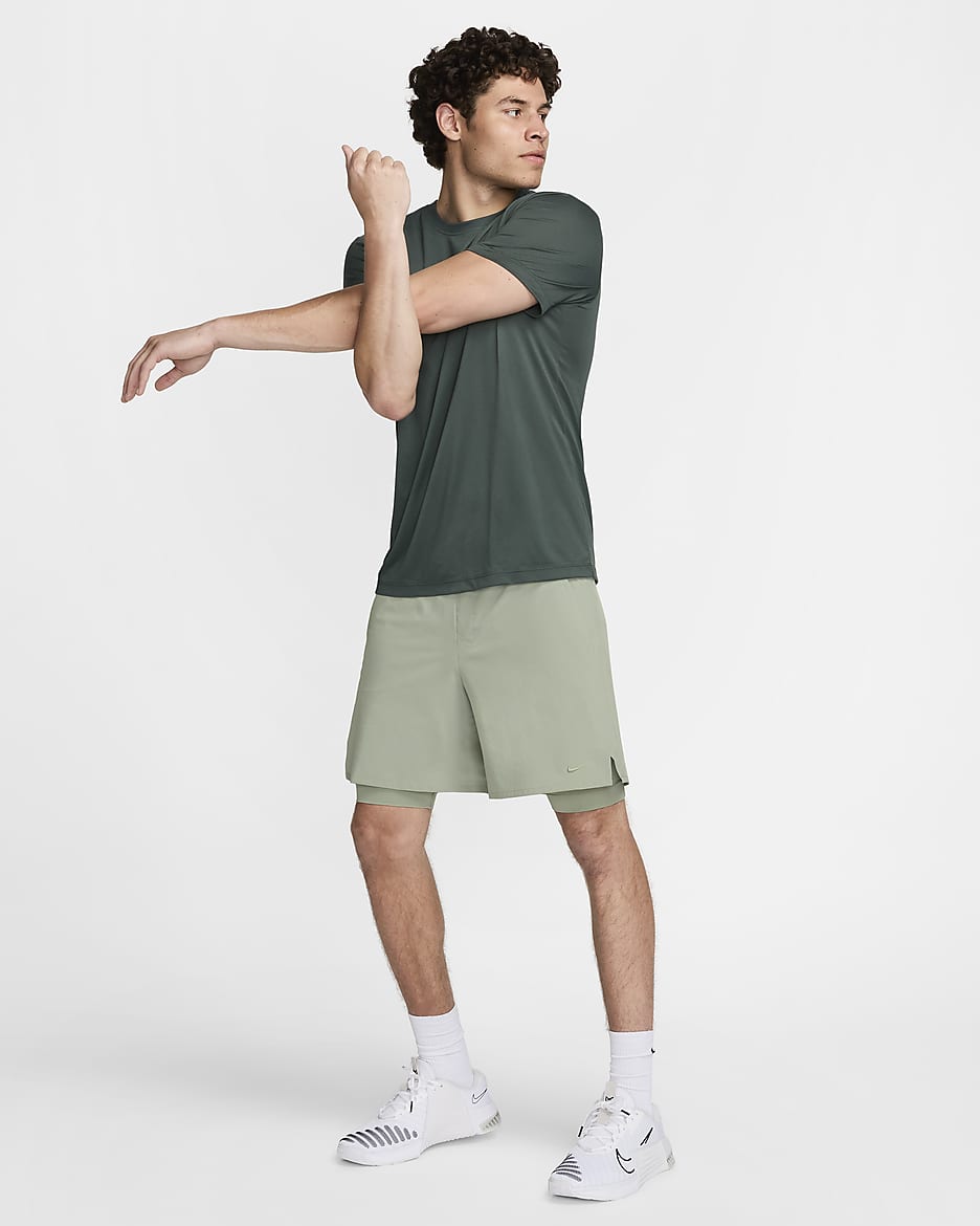 Shorts versátiles Dri-FIT de 18 cm 2 en 1 para hombre Nike Unlimited - Horizonte jade/Horizonte jade/Negro/Horizonte jade