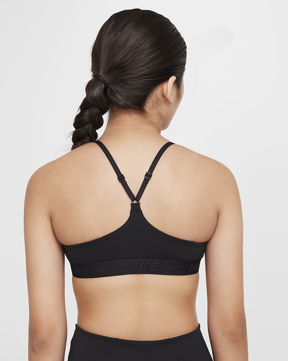 Bra deportivo para niña Nike Indy - Negro/Negro