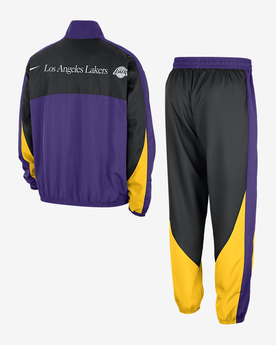 Los Angeles Lakers Starting 5 Courtside Nike NBA-trainingspak met graphic voor heren - Field Purple/Zwart/Amarillo