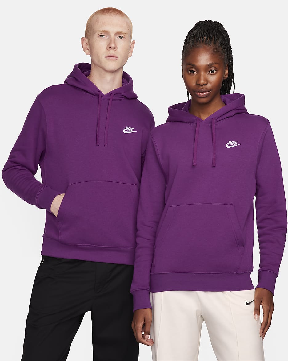 Nike Sportswear Club Fleece Kapüşonlu Sweatshirt - Viotech/Viotech/Beyaz