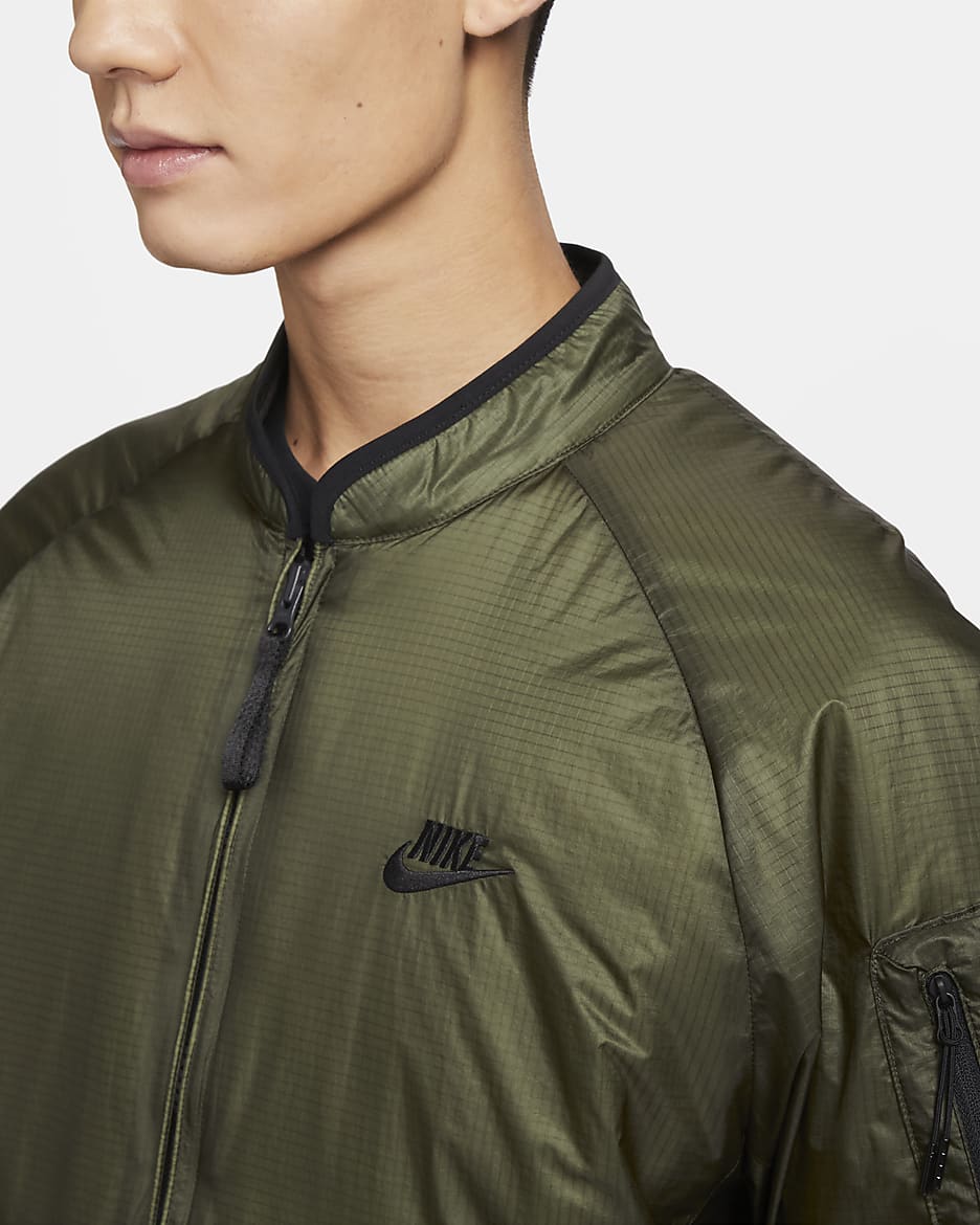 Veste ample isolante Nike Sportswear Tech Therma-FIT pour homme - Cargo Khaki/Noir