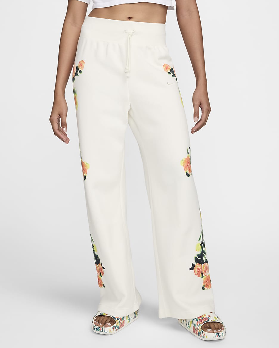 Nike Sportswear Phoenix Fleece Women's Artist Collection High-Waisted Wide-Leg Tracksuit Bottoms - Sail/Sail