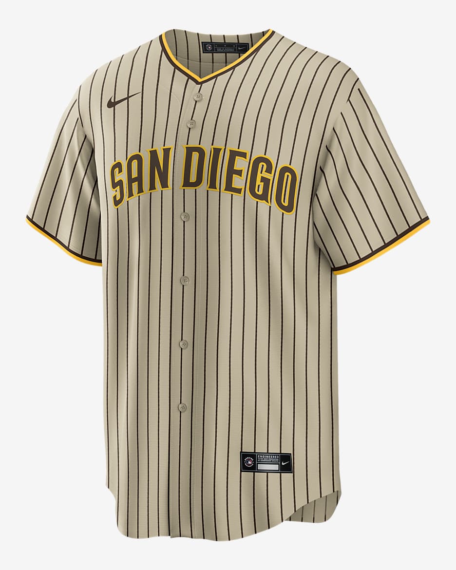 Camiseta de béisbol Replica para hombre MLB San Diego Padres (Manny Machado) - Tostado/Beige