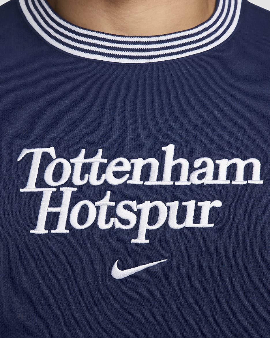 Tottenham Hotspur Club Nike Football sweatshirt med rund hals til herre - Binary Blue/Hvit