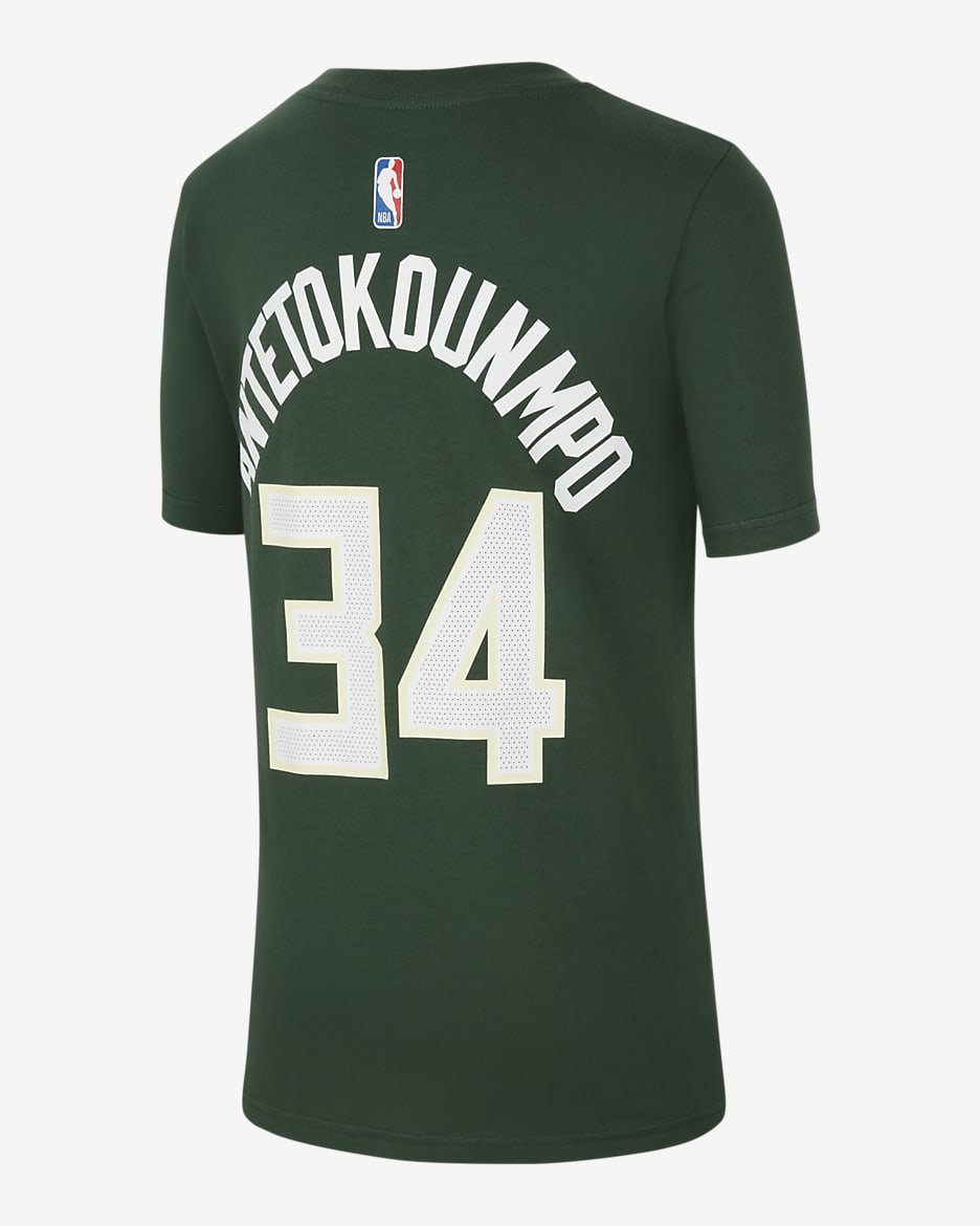 T-Shirt Nike NBA Μιλγουόκι Μπακς για μεγάλα παιδιά - Fir