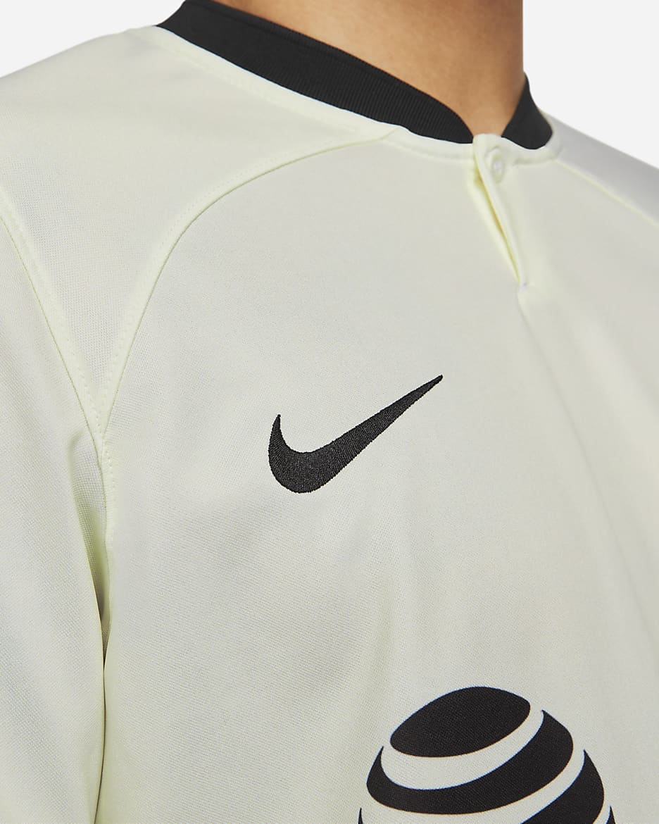 Club América 2022/23 Stadium Third Nike Dri-FIT Fußballtrikot - Sail/Schwarz/Schwarz