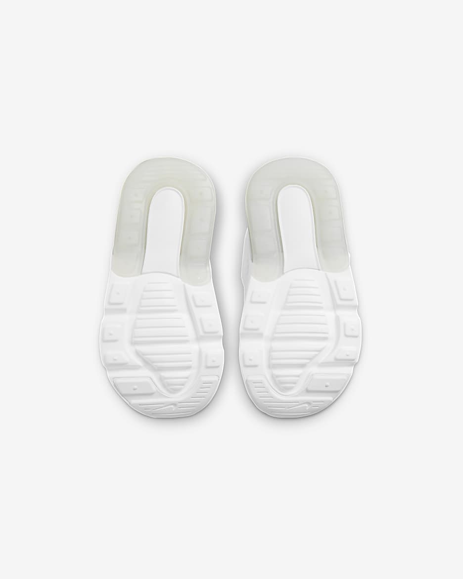 Tenis para bebé e infantil Nike Air Max 270 - Blanco/Plata metalizado/Blanco