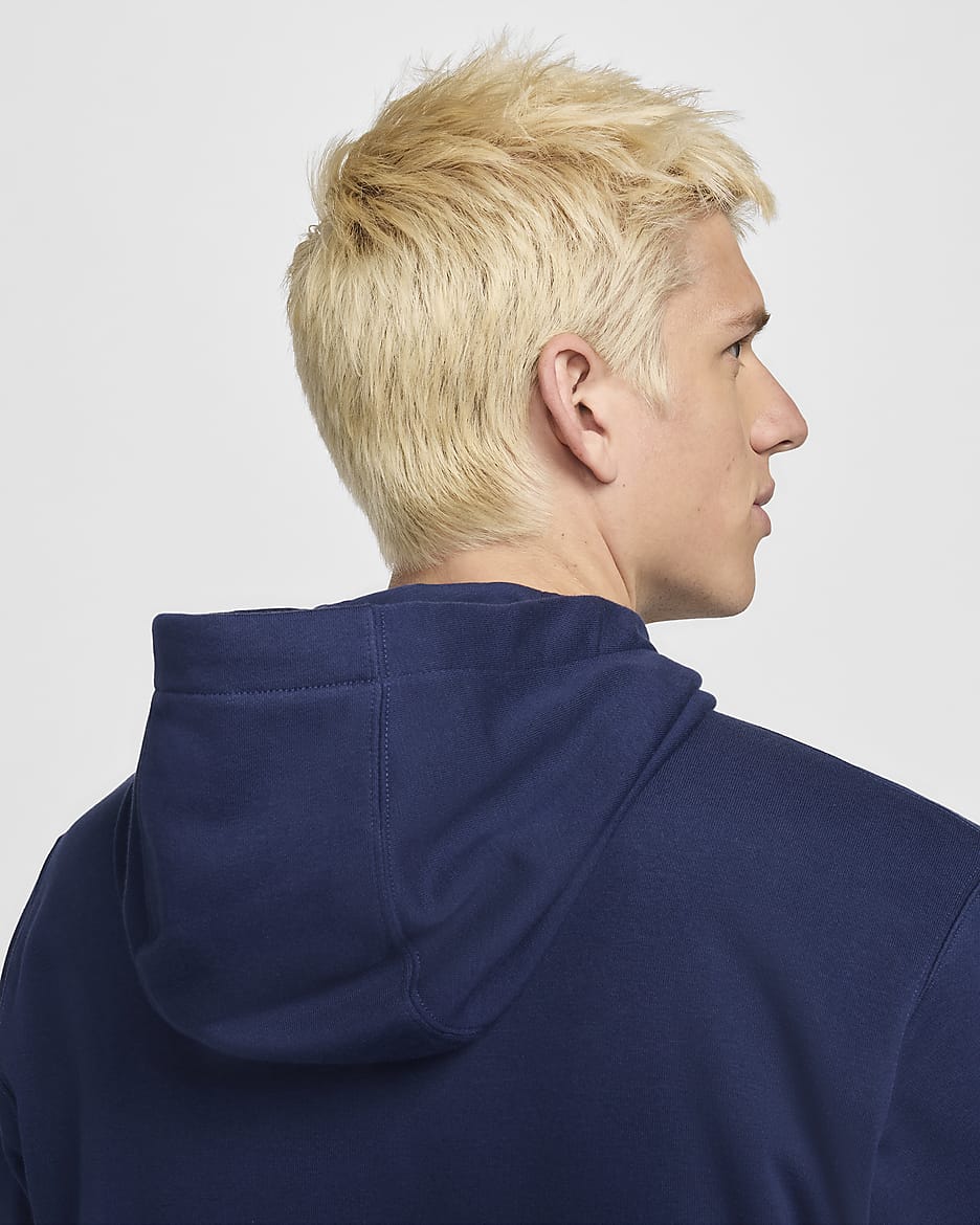 Sweat à capuche à zip Nike Sportswear Club pour homme - Midnight Navy/Midnight Navy/Blanc