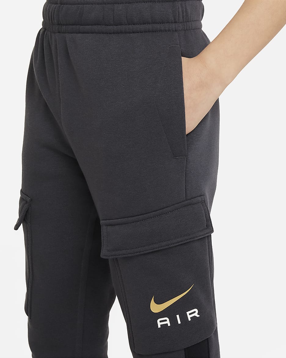 Nike Air Fleece-Cargohose für ältere Kinder - Dark Smoke Grey/Schwarz