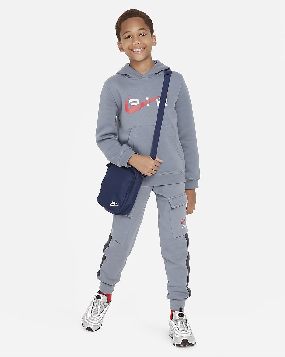 Pants cargo de tejido Fleece para niños talla grande Nike Air - Gris azulado/Antracita