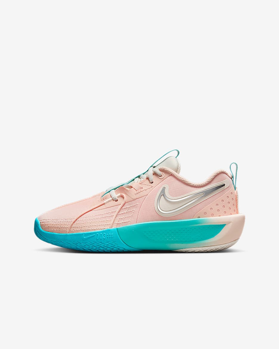Nike G.T. Cut 3 Big Kids' Basketball Shoes - Washed Coral/Dusty Cactus/Metallic Silver/Chalk