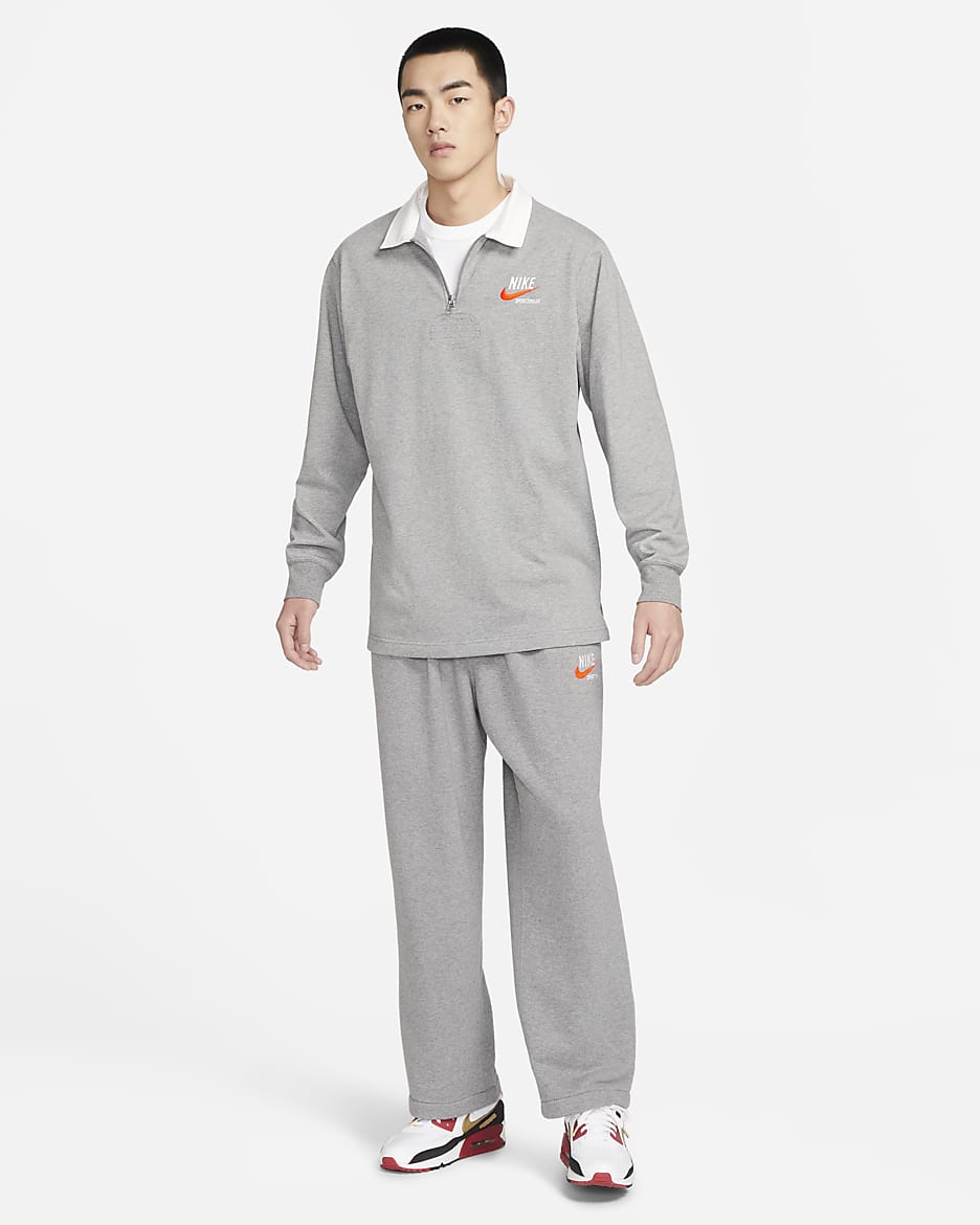 Nike Sportswear Trend Men's Rugby Top - Carbon Heather/Sail/Flat Pewter