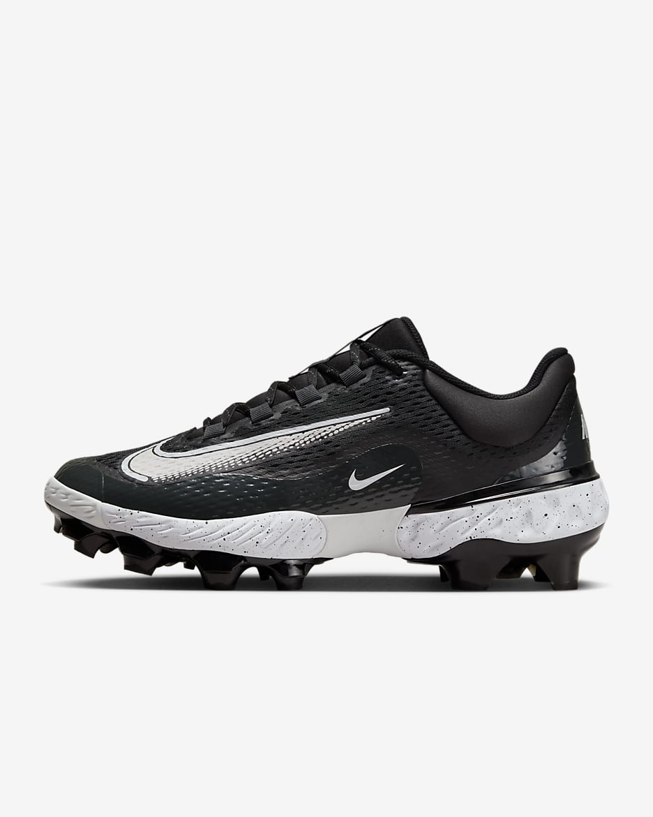 Tacos de béisbol para hombre Nike Alpha Huarache Elite 4 Low MCS - Negro/Gris humo oscuro/Blanco