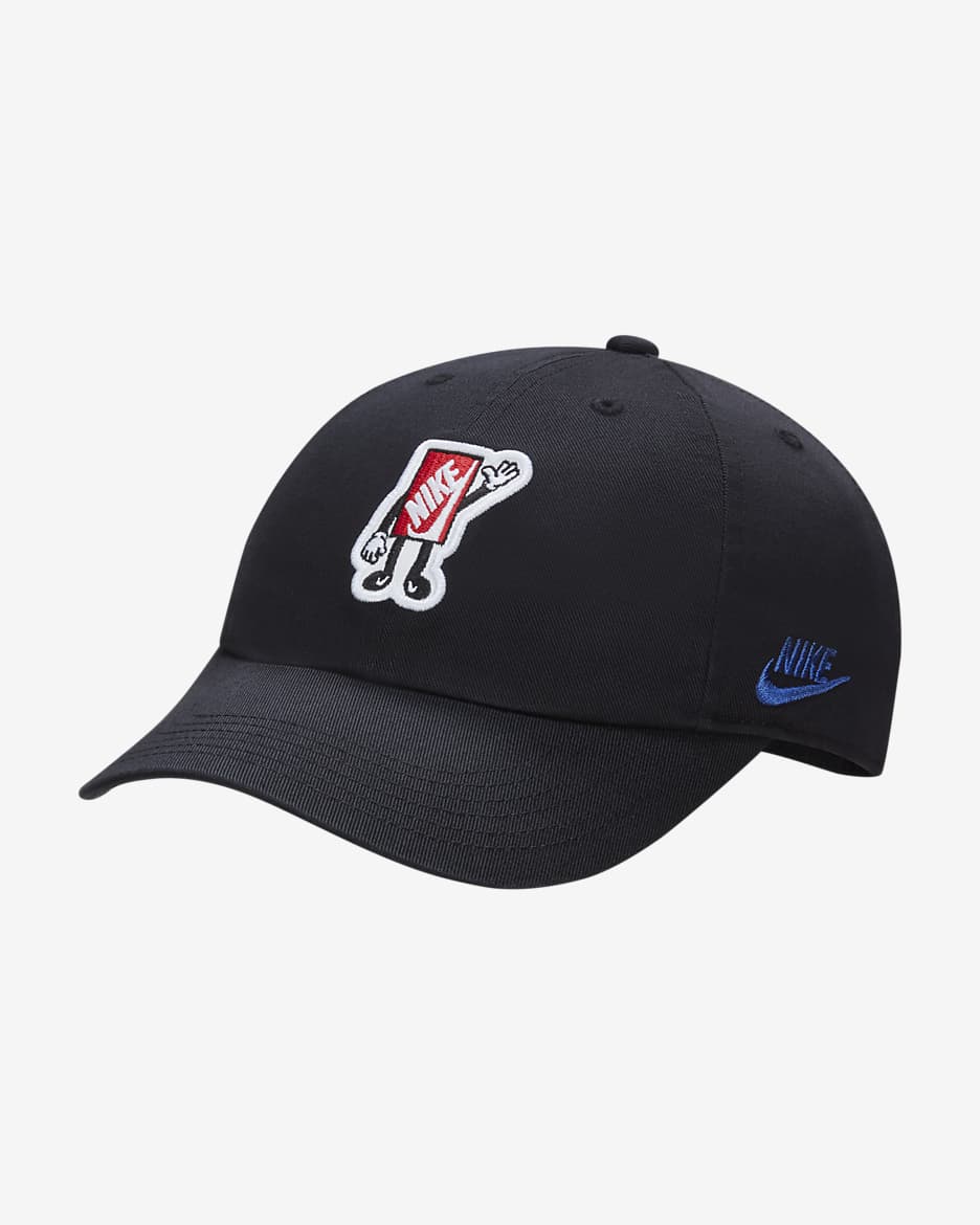 Nike Club Kids' Adjustable Unstructured Boxy Cap - Black/Game Royal