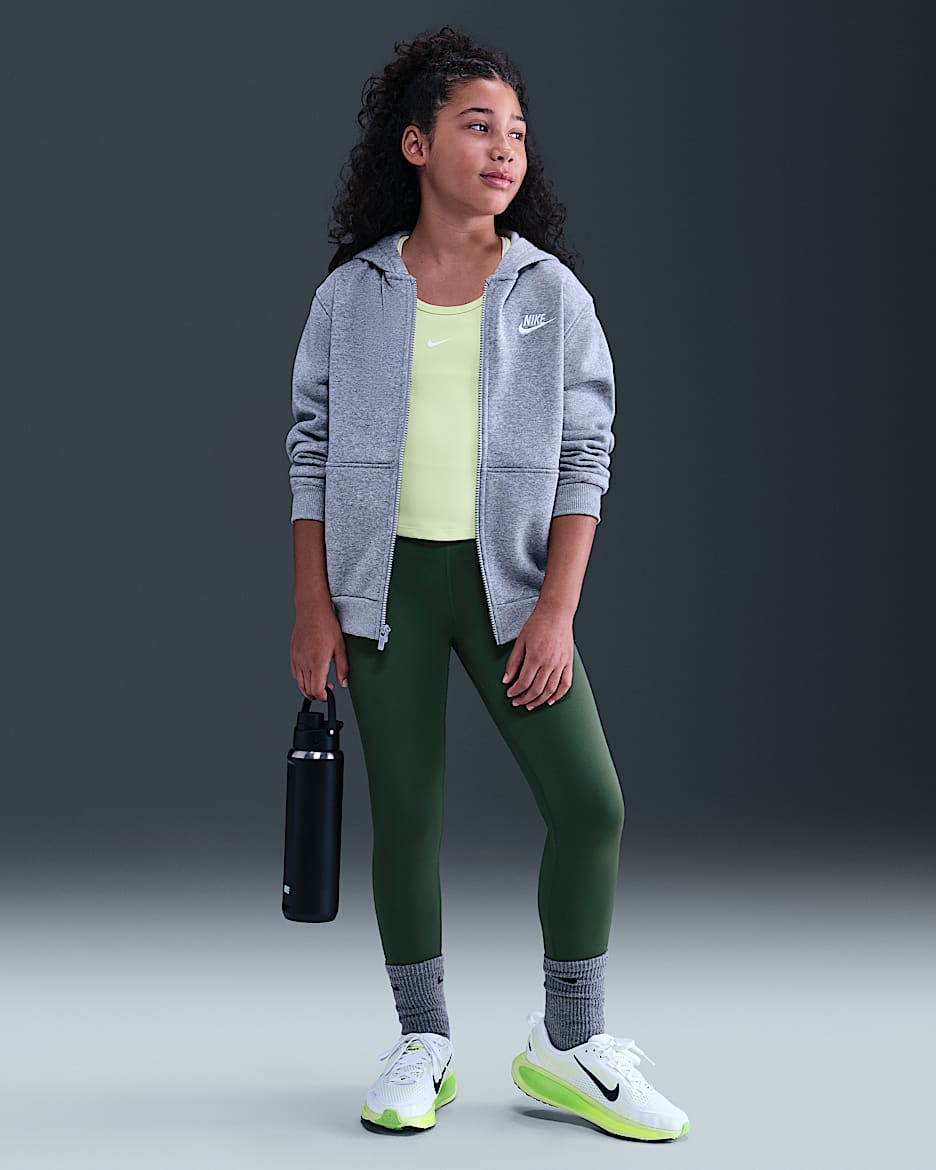 Nike One Older Kids' (Girls') Dri-FIT High-Waisted Leggings - Fir/White