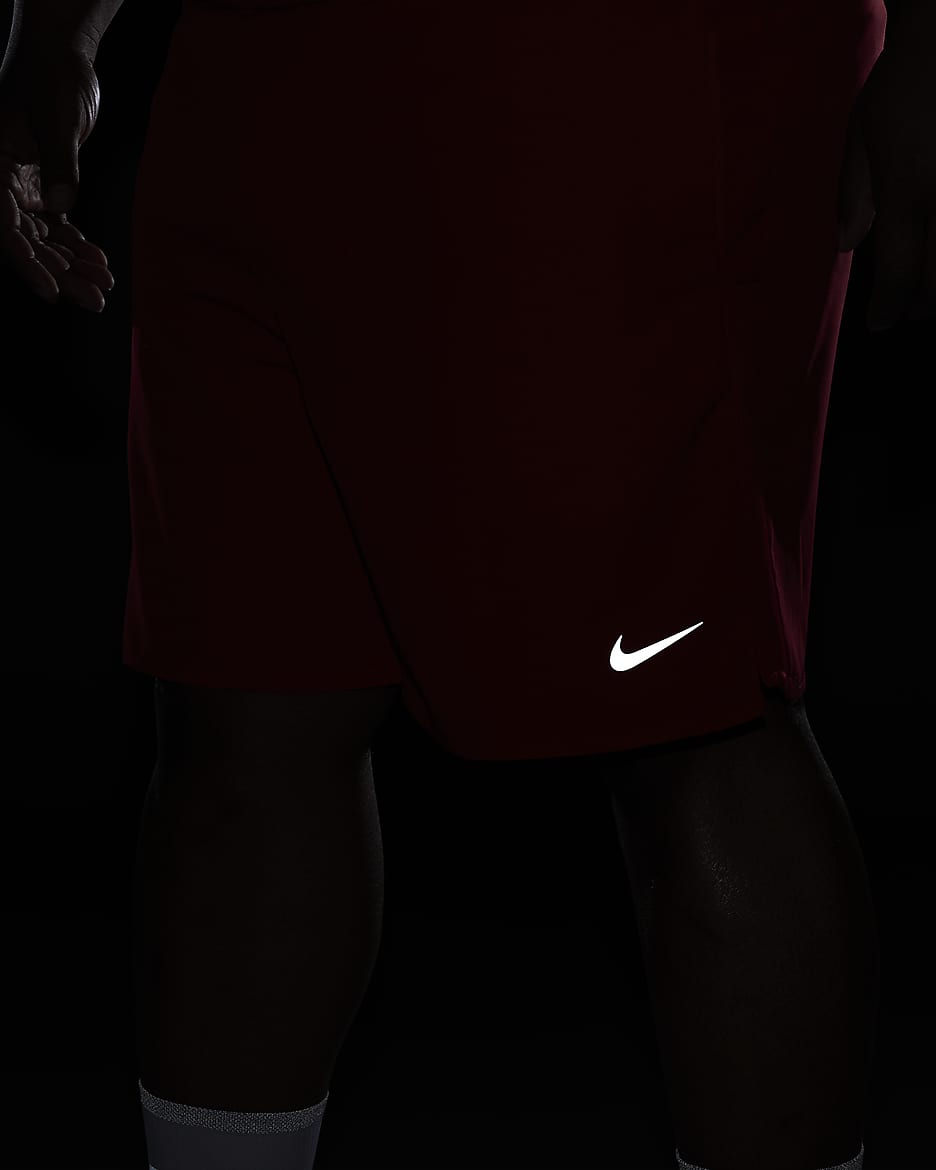 Męskie spodenki do biegania z wszytą bielizną Dri-FIT Nike Challenger 18 cm - University Red/University Red/Czerń