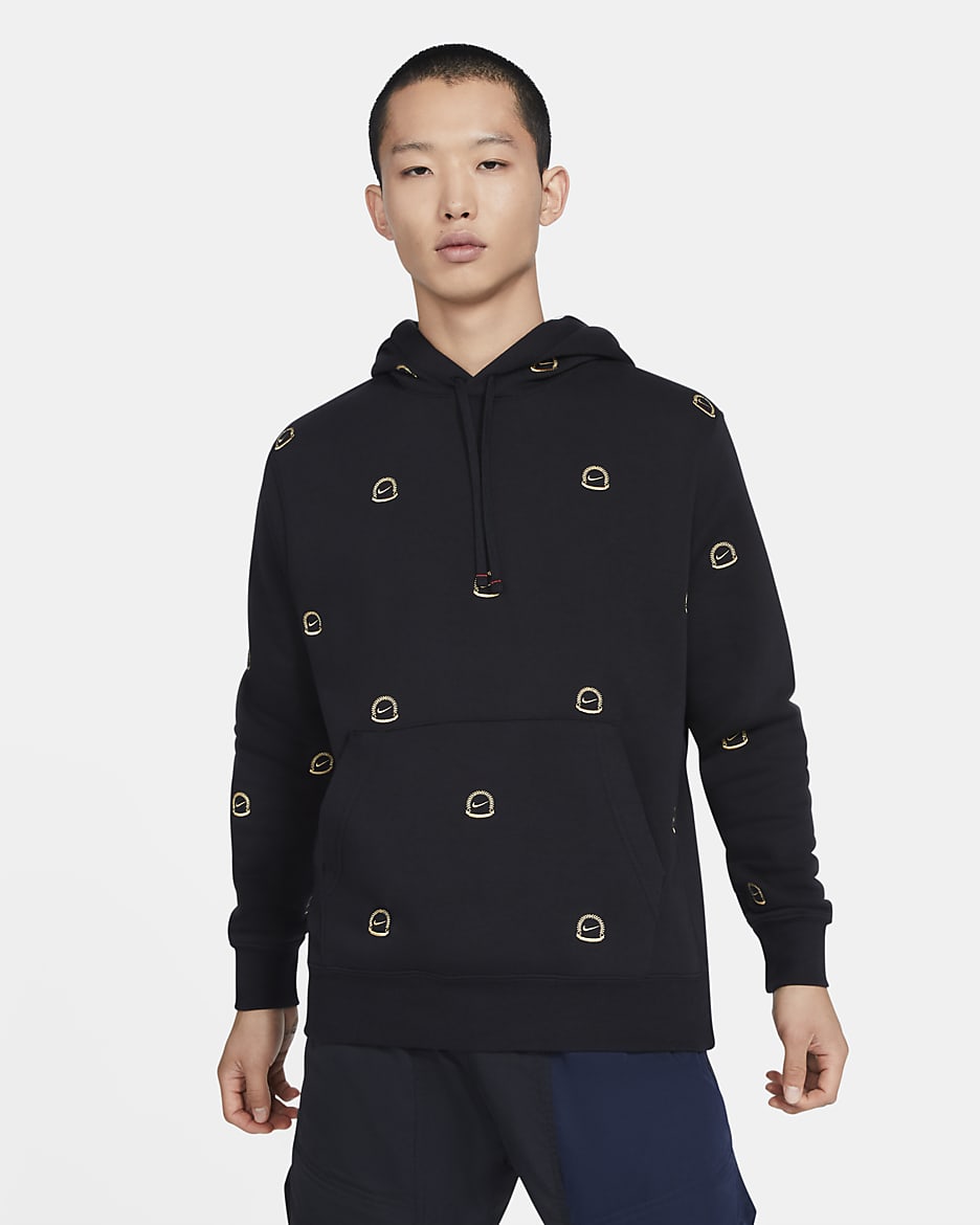 Nike Sportswear Club Fleece Men's Pullover Hoodie - Black/Off Noir