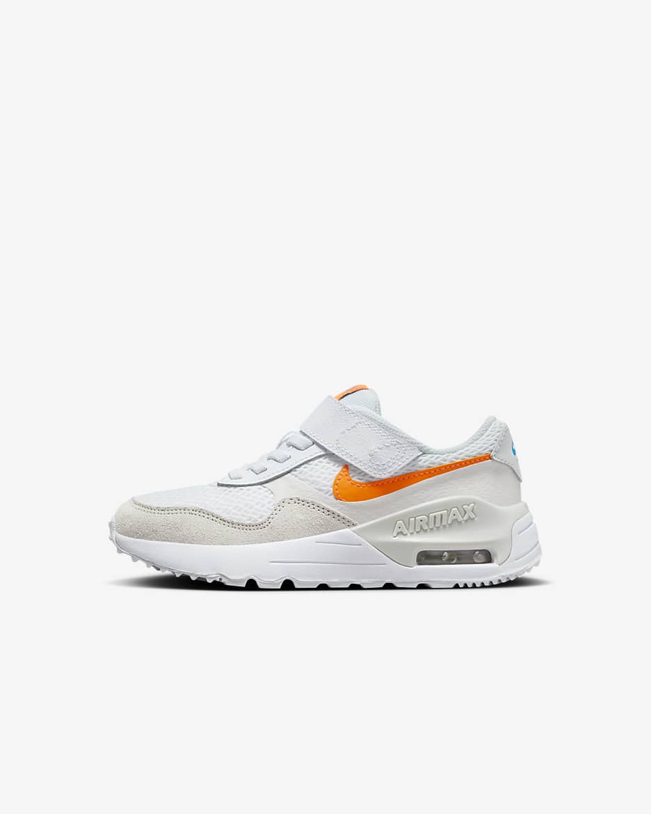 Nike Air Max SYSTM Younger Kids' Shoes - White/Phantom/Photon Dust/Total Orange