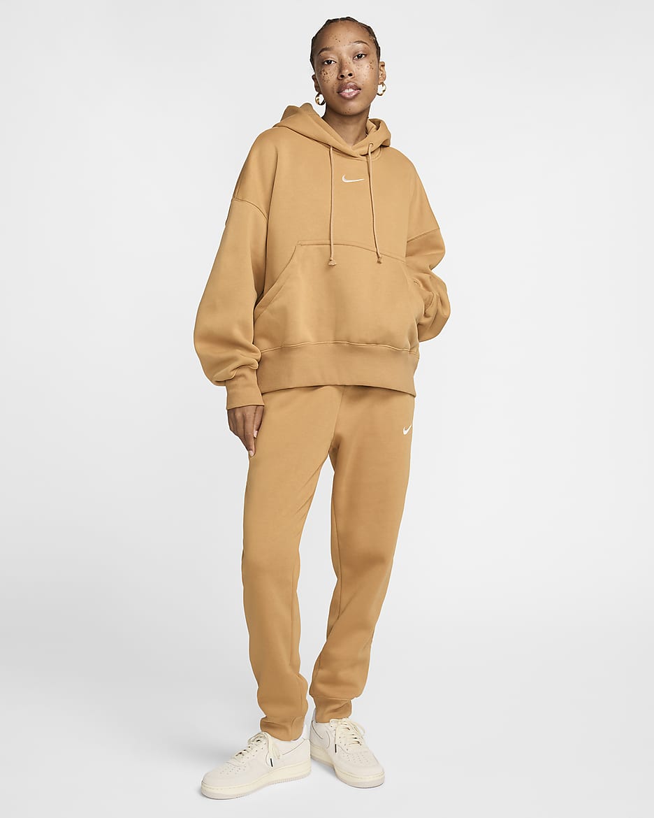 Nike Sportswear Phoenix Fleece Women's Over-Oversized Pullover Hoodie - Flax/Sail