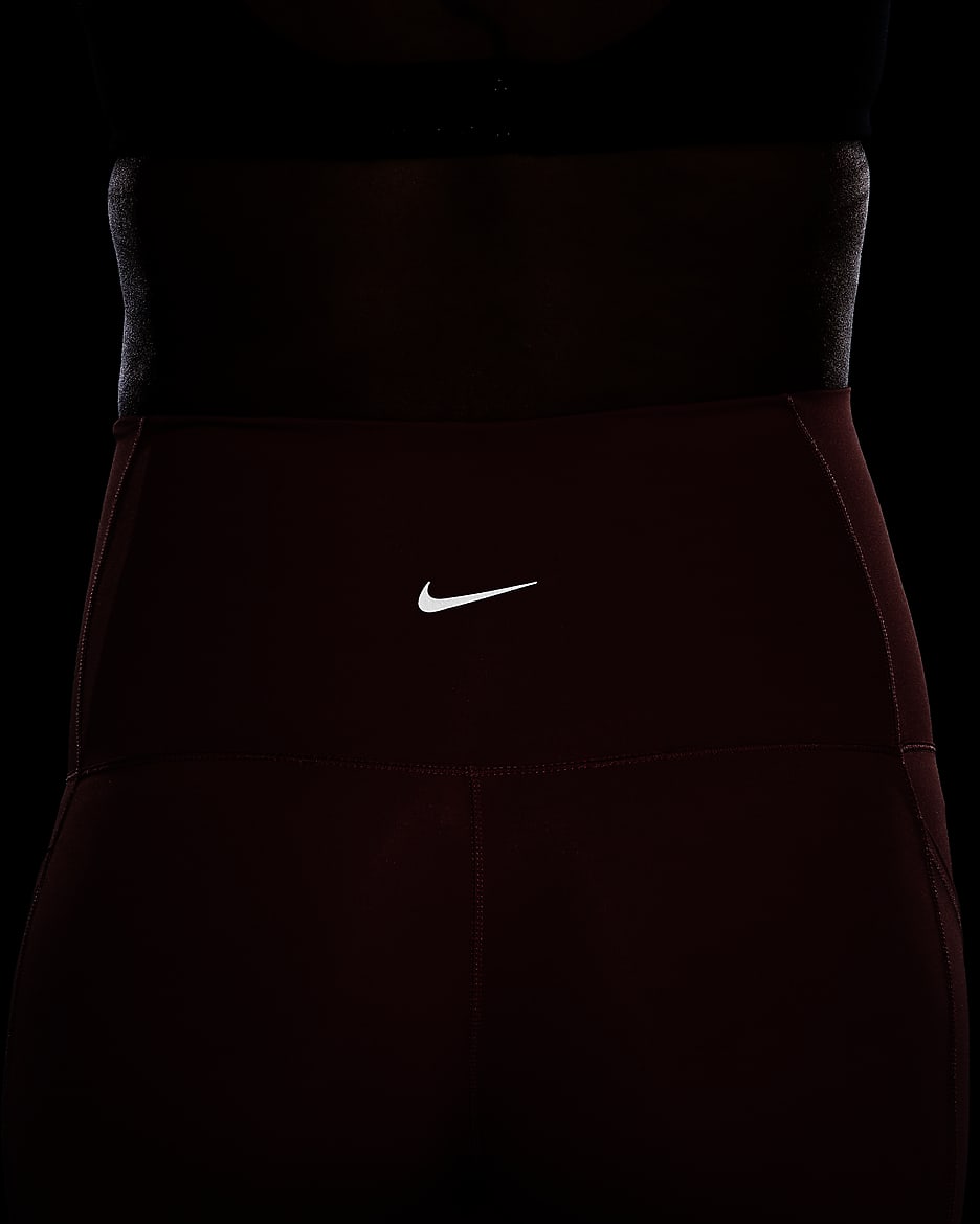 Nike (M) One Dri-FIT bikershorts met hoge taille en zakken voor dames (20 cm, zwangerschapskleding) - Canyon Pink