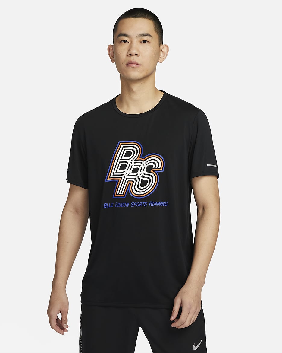 ナイキ ランニング エナジー ライズ 365 メンズ Dri-FIT ショートスリーブ ランニングトップ - ブラック/ハイパーロイヤル/ハイパーロイヤル