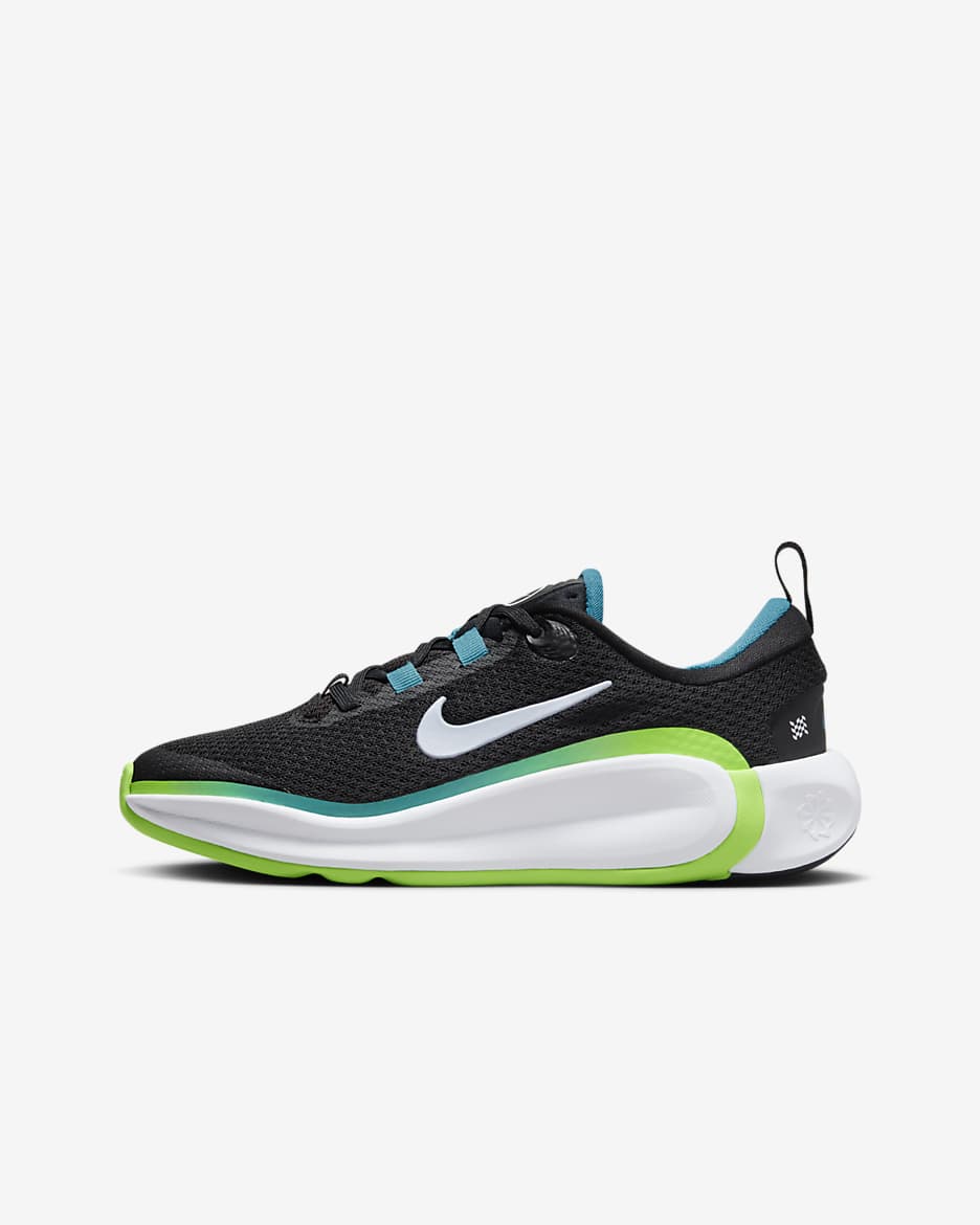 Nike Infinity Flow Genç Çocuk Koşu Ayakkabısı - Siyah/Aquamarine/Green Strike/Football Grey