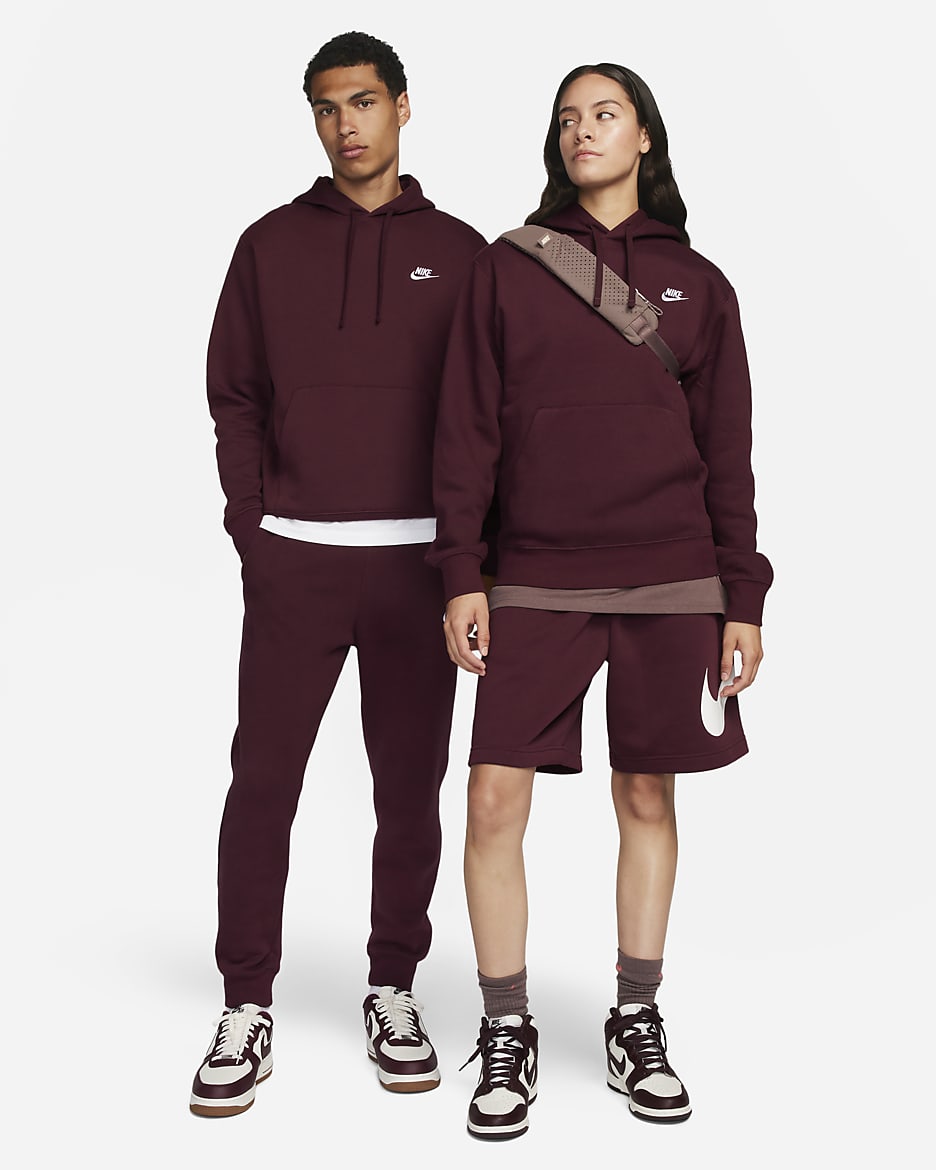 Nike Sportswear Club Fleece Pullover Hoodie - Night Maroon/Night Maroon/White