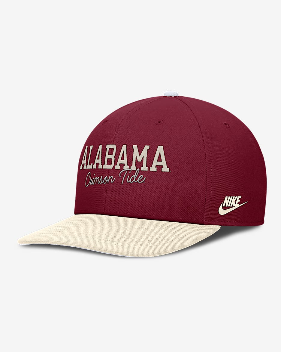 Alabama Legacy Script Men's Nike Dri-FIT College Adjustable Hat - White