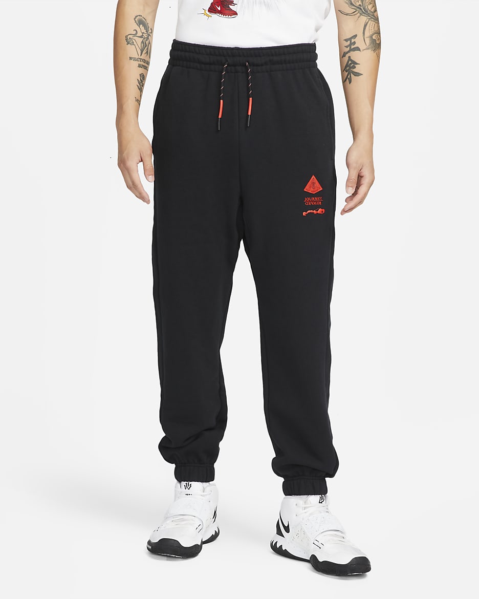 Pants de tejido Fleece para hombre Kyrie - Negro/Rojo chile