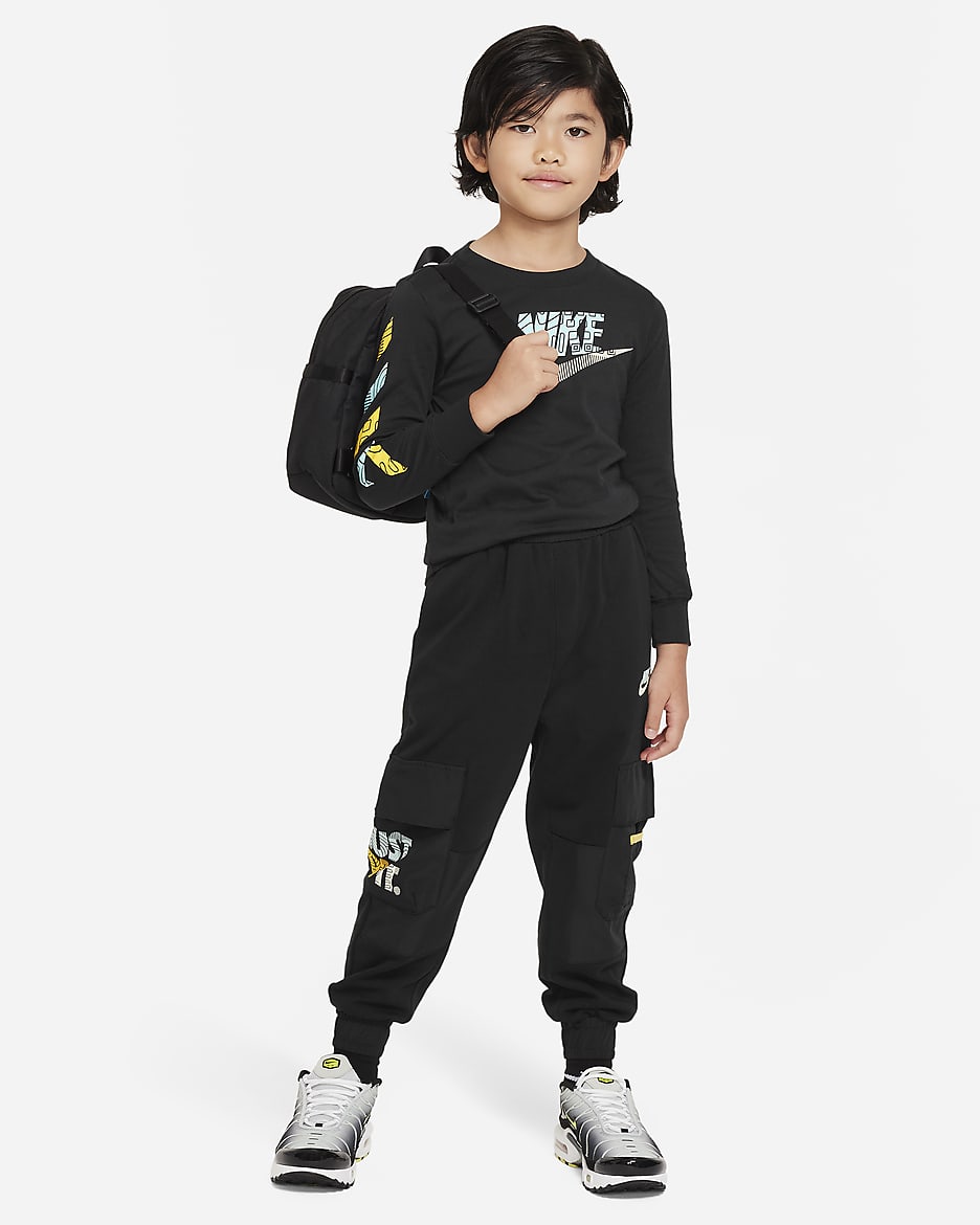 Nike Futura Hazard Tread Long Sleeve Tee Little Kids T-Shirt - Black