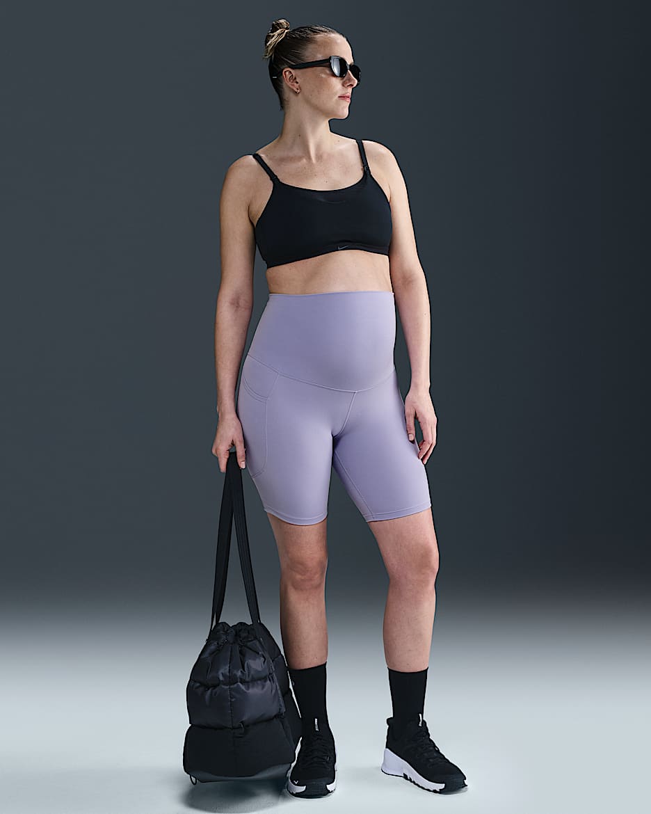 Cycliste taille haute Dri-FIT 20 cm avec poches Nike (M) One pour femme (maternité) - Lilac Ice