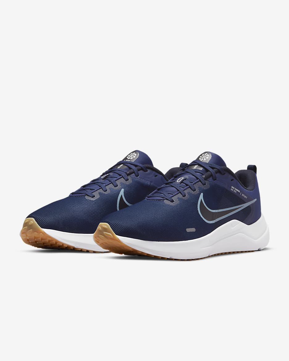 Nike Downshifter 12 Men's Road Running Shoes - Midnight Navy/Dark Obsidian/Pure Platinum/Worn Blue